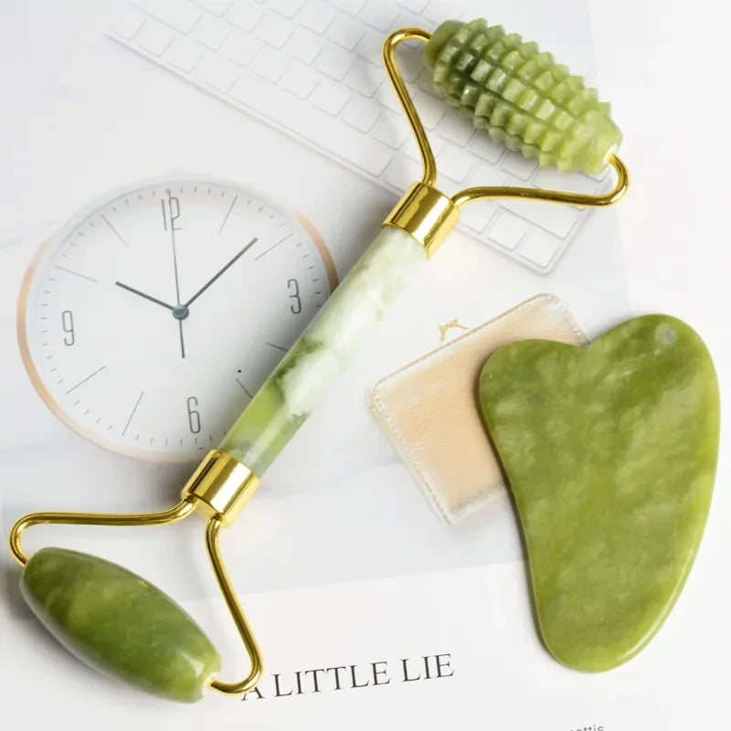 Premium Jade Gua Sha Roller – Natural Skin Therapy