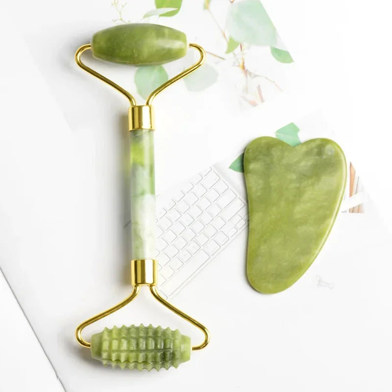 Premium Jade Gua Sha Roller – Natural Skin Therapy
